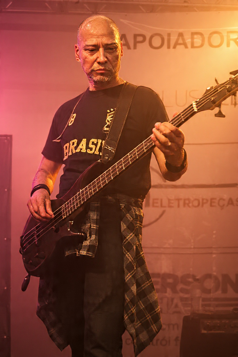 Dinho, baixista da banda Rock na Véia