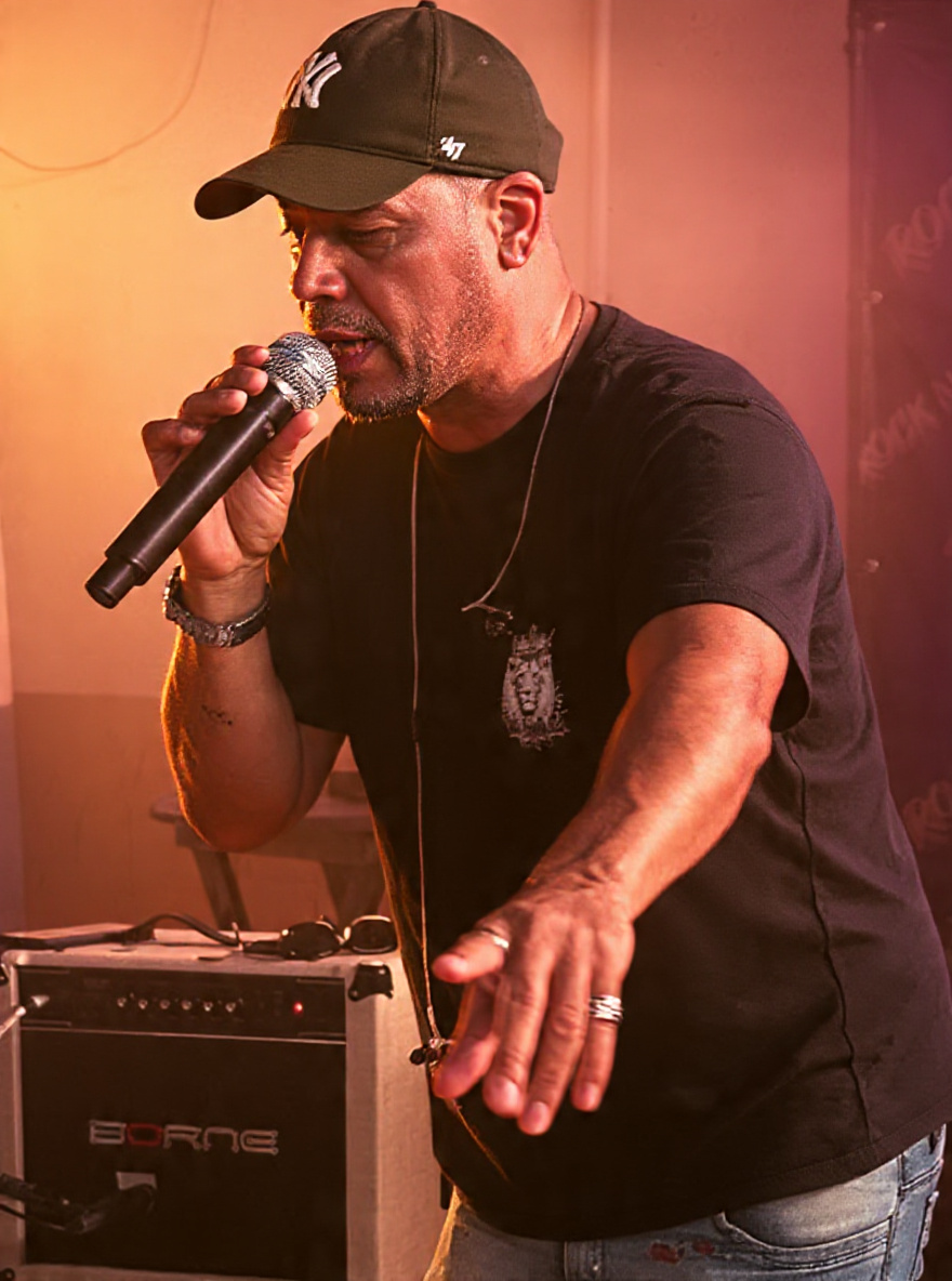 Sérgio, vocalista da banda Rock na Véia